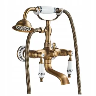 Kúpeľňová sprchová batéria Wall Mount Gold Retro otočná výpustná batéria